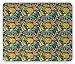 Produktbild Mexican Mouse Pad, Sombrero Guitar Calavera Skull Taco Aztec Mask Folk Hipster, Standard Size Rectangle Non-Slip Rubber Mousepad, Coral Apple Green Charcoal Grey