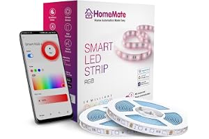 HomeMate Wi-Fi Multicolour Smart LED Strip Kit 10 Meters Music Sync Feature No Hub Required Works with Amazon Alexa, Google Home & Siri (RGB 10 Meter Kit with Built-in Mic Controller)