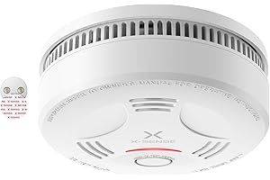 X-Sense Détecteur de Fumée avec Batterie Scellée 10 Ans, Pad Adhésif Magnétique, Détecteur d'Incendie avec Support Magnétique, Conforme à la Norme EN14604, SD11, Lot de 1