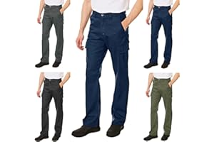 Lee Cooper Men's LCPNT205 Heavy Duty Easy Care Multi Pocket Work Safety Classic Cargo Pants Trousers