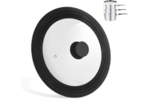 HDRNT Couvercle universel, en verre, résistant à la chaleur, en silicone, pour casseroles et casseroles de 28, 30, 32 cm de diamètre (28-30-32 cm)