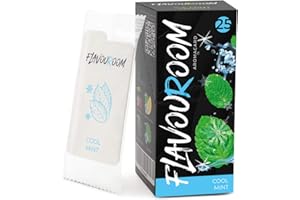 Flavouroom - Premium Cool Mint Aromakarte 25er Set | Cool Mint Karte für unvergesslichen Flavour Geschmack | inkl. Schachtel zur Aufbewahrung der Mint Blättchen Karten