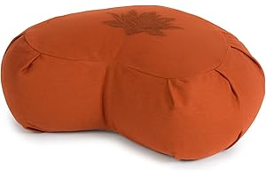 Yoga Studio Meditation Cushion Crescent Zafu Buckwheat - Lotus Leaf - Terracotta