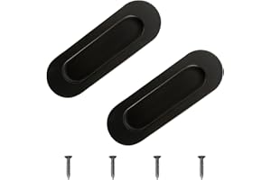 Poignées d'armoire MOROBOR , 2 poignées de porte coulissante encastrées à chasse d'eau en acier inoxydable noir, ovale, pour armoires de tiroir