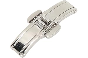 YUYTE Chiusura Deployante per Orologio a Doppio Pulsante, Chiusura Cinturino in Acciaio Inossidabile, Chiusura Deployante per Cinturino, Accessorio di Ricambio