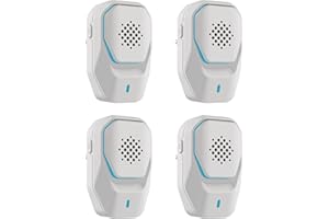 SOLITUZURODE 2025 Repelente Ultrasónico de Plagas - 2 Modes Ahuyentador de Ratas - 4 Pack Ahuyentador de Ratones - Repelente Ultrasónico Ratas para Anti Mosquitos, Moscas, Ratones, Cucarachas, Arañas, Roedores