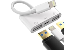 ZOYUZAN Adaptador Lightning to USB 3en1 Adapter Cable OTG Conversor Cargador Jack para Apple iPhone 14 13 12 11 Pro Max 7 8 Plus X para iPad Air Mini Accesorios Lectorlector Tarjetas Conector Pendrive Teclado