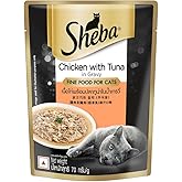Sheba Fine Premium Adult (1+ Years) Wet Cat Food, Chicken with Tuna in Gravy, 70 g Pouch, High-Moisture Gravy cat Food for He