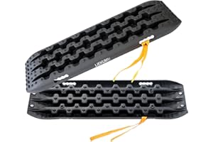 LIEKUMM 2 piezas Tablas de Tracción, Alfombrilla de Tracción para autocaravanas, nieve, pistas todoterreno y de remolque, Rec