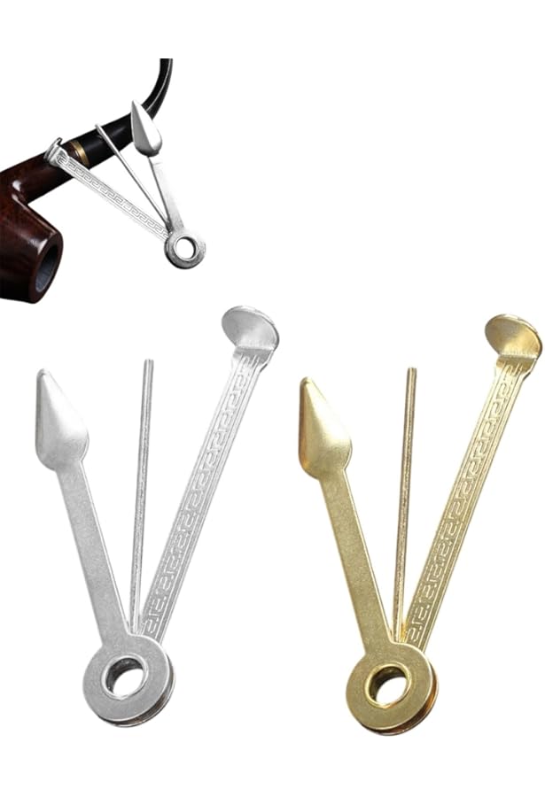 Set D'accessoires Pour Pipe En Métal | 3 Outils : Tasseur, Nettoyeur, Racleur | Acier Inoxydable Et Laiton | Longueur 80 Mm | Entretien Fumeur