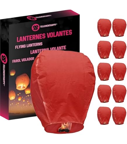 Lanterne Volanti Cinesi 5 Pezzi - Per Feste E Matrimoni, Altezza Fino A 2000m, Durata 20 Minuti - Foto 10