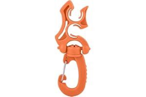 Pwshymi Clip de plongée sous-Marine, Clip de support de Tuyau Double BCD de plongée sous-Marine pour Accessoires de Détendeurs de Plongée (Orange Vif)