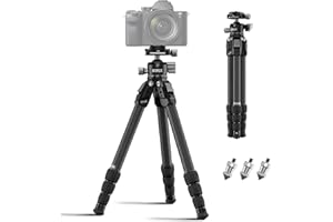 SIRUI AM-224S+G0 Lightweight Carbon Fiber Mini Travel Tripod,Ultra-Light 1.78lbs,4-Section Compact Tripod with 360° Ball Head,3 stage Leg Angle Adjustment,Max Load 22lbs