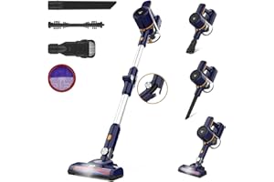 TASVAC Aspirateur Balai sans Fil, Aspirateur sans Fil Puissant 20000Pa, Aspirateur Pliable, 40Min Autonomie, 6 en 1 Aspirateur sans Sac Léger Silencieux pour Sol Dur Tapis Poils d'animaux Voiture