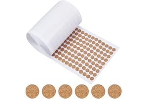BENECREAT 2500 Stück Selbstklebende Korkpads, 10x1.5 mm Flache Runde Korkpunkte Korkscheiben Korkmatte für Schränke Tischplatten rutschfeste Möbelschoner Kratzen Möbel Elektronik