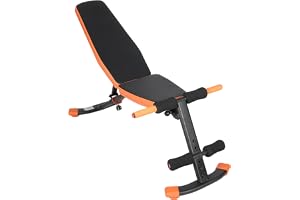 Ultrasport Multifunktionell Träningsbänk, Träningsbänk Med 6-Stegs Justerbart Ryggstöd, -24°/0°/19°/36°/53°/79°, Sittbänk För