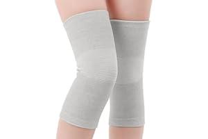 BEPSYOM Genouillère Élastique en Fibre de Charbon de Bambou pour Le Sport - Taille Libre, Équipement de Protection Confortable pour Le Genou