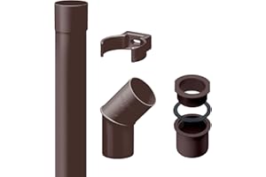 INEFA 2m Kit Tuyau Descente 50mm PVC Marron Foncé Montage Simple Made in Germany