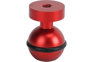 AKOZON Adaptateur de Bras de Boule sous-Marin Tête de Boule Lumineuse de Plongée Anodisation de Revêtement Dur en Alliage D'aluminium Petite Tête Sphérique de Poche de Plongée(Rouge)