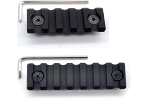 2-Pack Trirock Universal 5 Slots(2.2 Inch) & 7 slots(2.95 Inch) picatinny rail Section with dual interface compatible of both KeyMod and M-LOK handguard rail System- Black