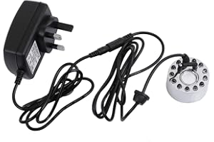 BESTonZON Mini Mist Maker Fogger 12 LED Ultrasonic Mist Maker Water Fountain Pond Fog Machine DC 24V Atomizer Air Humidifier Aquariums Fish Tank Fogger