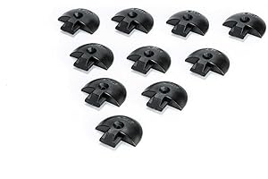LOADCARE Lot de 10 Embouts pour Rail Airline Forme Ronde Noir Plastique