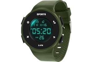 OFFCUP Digital klocka för män, domarklockor, PU-rem sportklocka för män med LED-bakgrundsbelysning alarmtimer stoppur datum, armbandsur för män pojkar daglig användning domare match löpning träning
