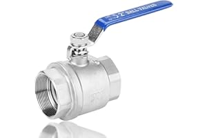 HUAIRDUM Innenkugelhahn, 304 Edelstahl Kugelhahn 2 Zoll DN50 1000 WOG Vollanschluss Innengewinde Kugelhahn 4.1inx2.7in Größe