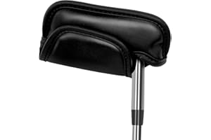 BIG TEETH Golf Blade Putter Head Cover Ping-type Golf Club Protector Magnetic Closure Lightweight Fit for Scotty Cameron Taylormade (Black/Dark Blue PU Leather)