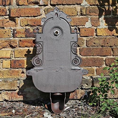 Wandbrunnen von CLGarden WB1 im nostalgischen Design Gartenbrunnen Wasserzapfstelle mit Waschbecken - 5