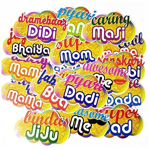 Wobbox All Occasion Indian Family Photo Booth Party Props (18 Pieces) - Image 6