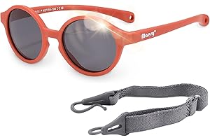 Maesy Occhiali da Sole per Bambina, 0-2 Anni, Protezione Polarizzata UV400, Montatura Flessibile e Pieghevole, Cinturino Elastico Regolabile, Occhiali da Sole Sicuri e Comodi per Bambino, Noah