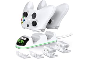 OIVO Xbox Controller Charger Station with 2 Packs 4320mWh Rechargeable Battery for Xbox Series X/S/One/Elite Controller, Charging Dock with 4 Packs Covers