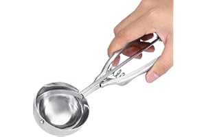 TKSE Boule de Glace Printanière,Cuillère à Biscuits en Acier Inoxydable de Grande Taille (6cm) pour Purée de Pommes de Terre,Boulettes de Viande