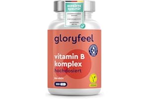 Vitamin B Komplex - 200 Kapseln (7 Monate) - 10-fach hochdosiert - Mit 500µg B12 + höchst bioaktiv - Alle 8 B-Vitamine (B1, B