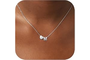 RMMD Kette Gold Silber Damen - 18K Gold/Weißgold Vergoldet Herz Goldkette mit Buchstaben Kette Damen Halskette Schmuck Personalisierte Geschenk für Frauen Mädchen Freundin