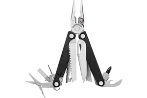 Leatherman Charge Plus TTi - Multiherramienta de titanio con bloqueo incluyendo navajas, alicates, sierra y destornillador, de camping y de pesca., en acero inoxidable