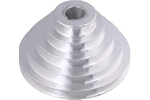 CNBTR 25mm Diámetro exterior 54mm-150mm Aluminio 5 ranura A Tipo en forma de V Polea de pagoda 5 pasos Correa de polea 12.7mm Ancho de la correa