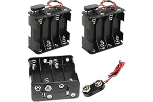 MKBKLLJY 3Satz 8 x 1.5V AA Dicke Batteriehalter 12V mit I Typ verdrahtet Batterie Clip Standard Snap Connector Batterie Snap Connector Kit, mit Leitungen Drähte für DIY und DC-Ausrüstung