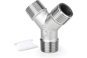 ERGAOBOY 1 piezas de acero inoxidable 304 3/4" BSP macho en forma de Y de 3 vías para agua/aceite/gas