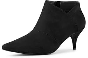 Allegra K Dame Dessus Pointu Chaton Talons Coupé Bottines