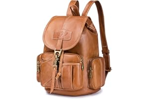 SPAHER Mochila Mujer Anti-Robo Mochila de Cuero PU Casual Mochila para Mujer Bolso Mujer Bandolera Bolsa de Mano Retro Impermeable Mochila de Viaje Marrón Daypack de Escuela para Las Niñas