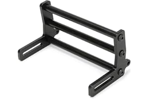 AMK RC Front Bumper, Aluminum Alloy Front Bumper, RC Car Metal Front Bumper for 1/10 RC Car Crawler Chassis Gspeed LCG TRX4 SCX10 Dodge Power Wagon Cliffhanger Body Shell Accessory Parts (Black)