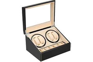 MOOPHYSHAM Remontoir Montre Automatique 4 + 6, Boitier Remontoir Montre Rotate Watch Winders Boîte à Bijoux de Rangement en Cuir PU avec Moteur Silencieux
