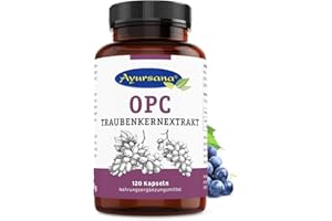 ‎AYURSANA Ayursana - Natürliches OPC Traubenkernextrakt, aus Frankreich (120 Kapseln) | 430 mg reines OPC je Tagesdosis | Apothekenqualität
