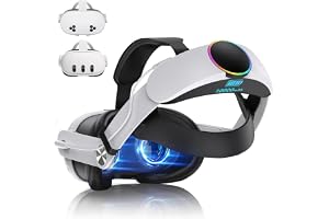 VR Battery Headset for Oculus/Meta Quest 3/3S Head Strap with 10000mAh Battery Pack, Rechargeable Elite Strap Extend 8H Playtime and Adjustable for VR Headset Compatible with Quest 3/3S Accessories