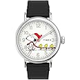 Timex TW2U86400 Peanuts Snoopy Analogue Watch for Men, 40 mm Size, Black