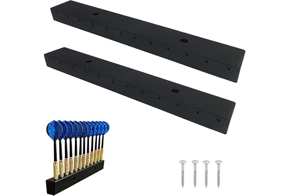 ZAHD 2 stycken dart väggfäste för 24 darts, väggmontering darthållare med skruvar, svart dart hållare 12 fästen för stålarts mjuka dart, darttillbehör lekrum bar hem
