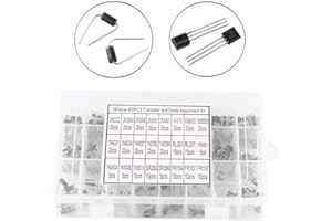 ACOGEDOR Ensemble de transistors de diode ， Ensemble d'assortiment de transistors et de diodes de redressement 400pcs 24 avec boîte de rangement