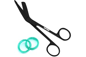 AFTREN Medizinische Schere, EMT-Trauma-Schere, 5,5 Zoll, chirurgische Schere für Krankenpflege, Edelstahl-Verbandschere für Krankenschwestern (Schwarz, 5,5 Zoll)